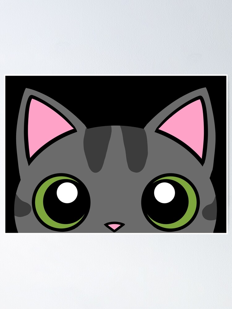 Tabby cat peek Poster