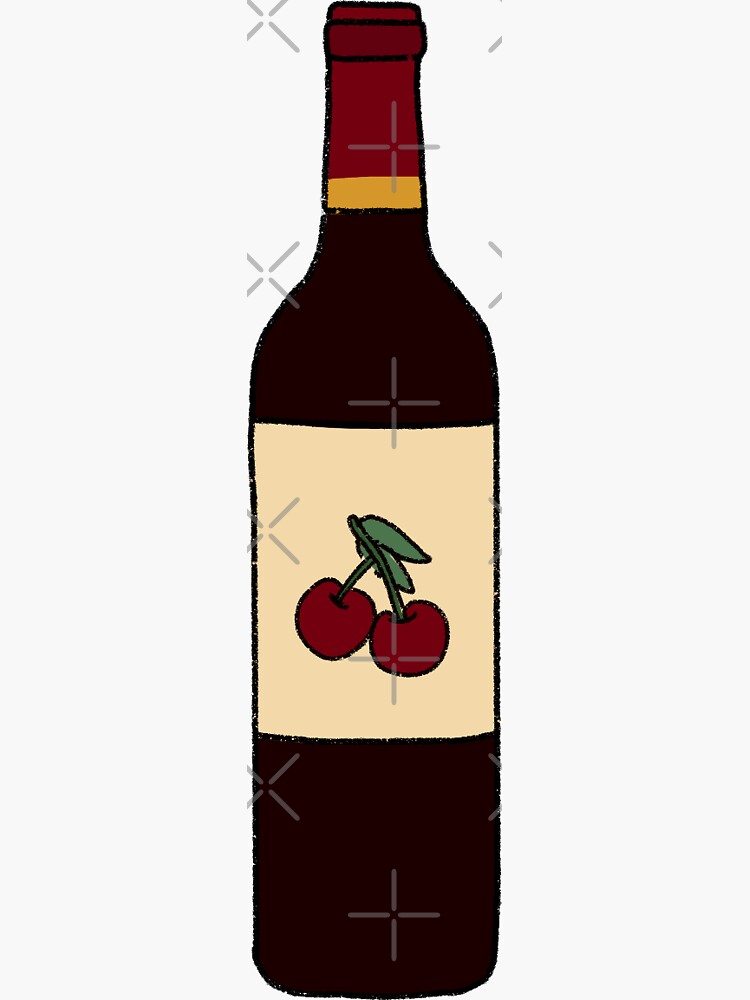 "Cherry Wine Outline" Sticker by jcstickers Redbubble
