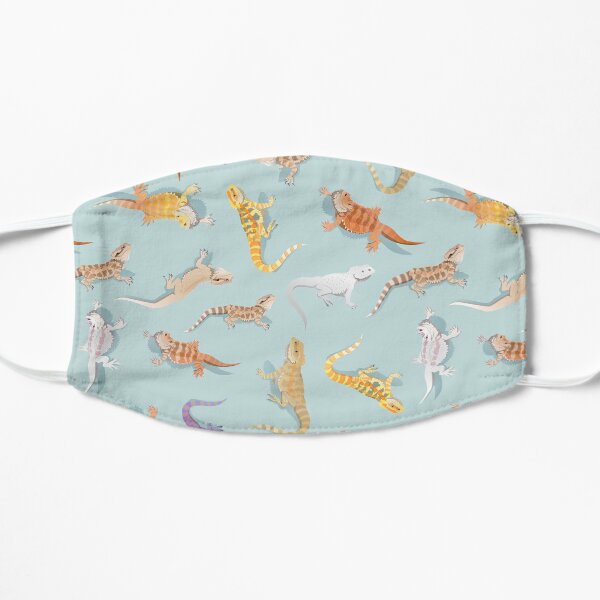Bearded Dragon Blue Scatter Pattern Flat Mask