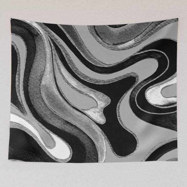 Artikelvorschau, Black and White Psychedelic Marble entworfen und verkauft von Carolina Diaz.