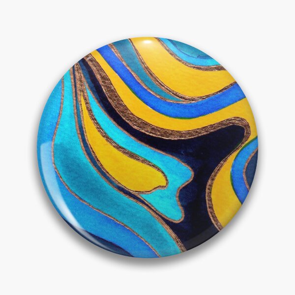 Item preview, Blue and Yellow Psychedelic Marble designed and sold by Carolina Diaz.