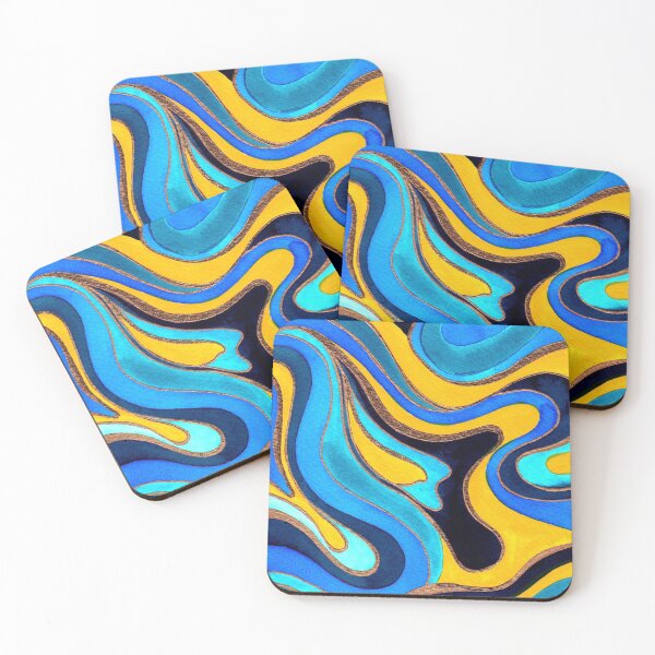 Item preview, Blue and Yellow Psychedelic Marble designed and sold by Carolina Diaz.