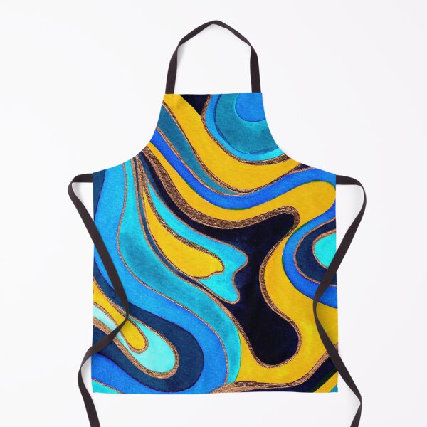 Aperçu de l'œuvre Blue and Yellow Psychedelic Marble créée et vendue par Carolina Diaz.
