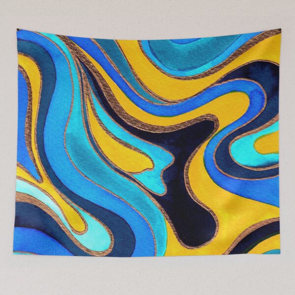 Artikelvorschau, Blue and Yellow Psychedelic Marble entworfen und verkauft von Carolina Diaz.