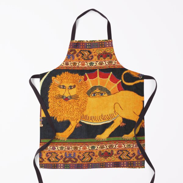 Item preview, Antique Abadeh Persian Lion Rug Print designed and sold by Vicky Brago-Mitchell®.
