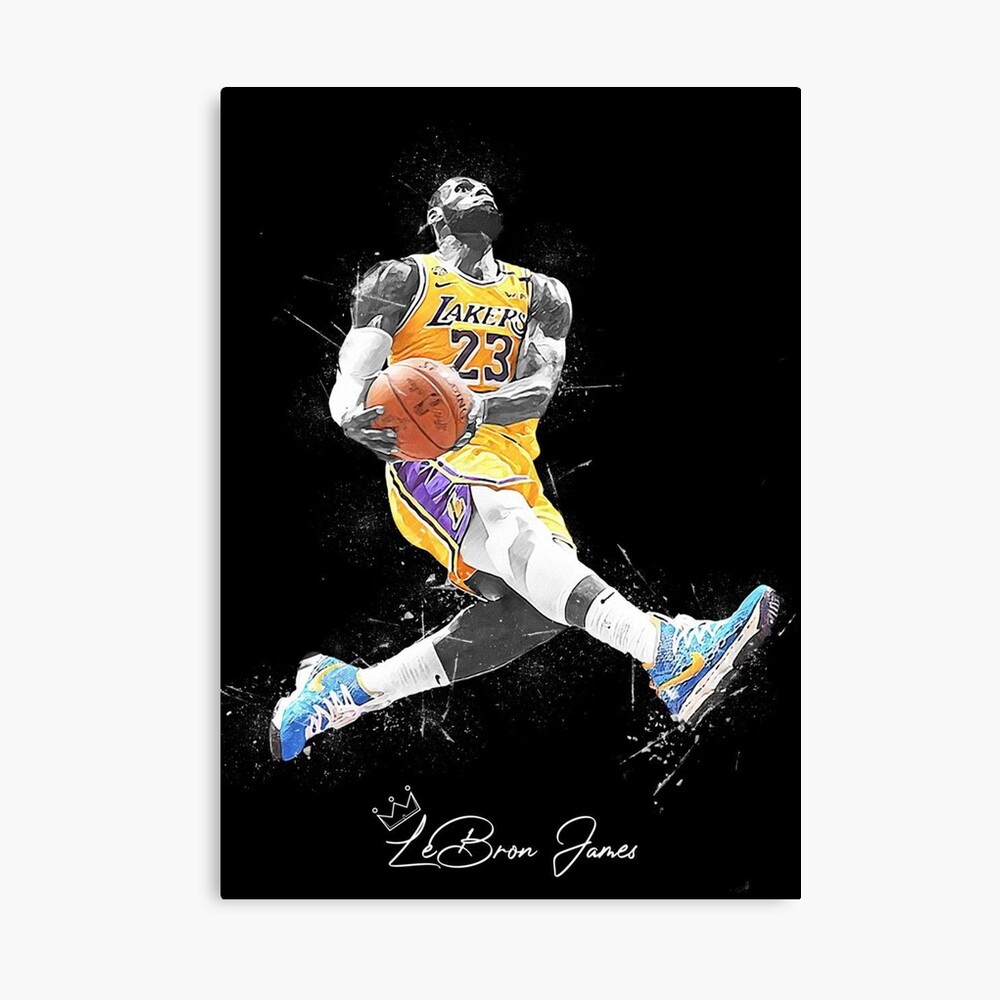 Latitude Run® Lebron James Flying Dunk NBA Basketball Sport WallArt Canvas  Poster Print Wall Decor On Paper Print
