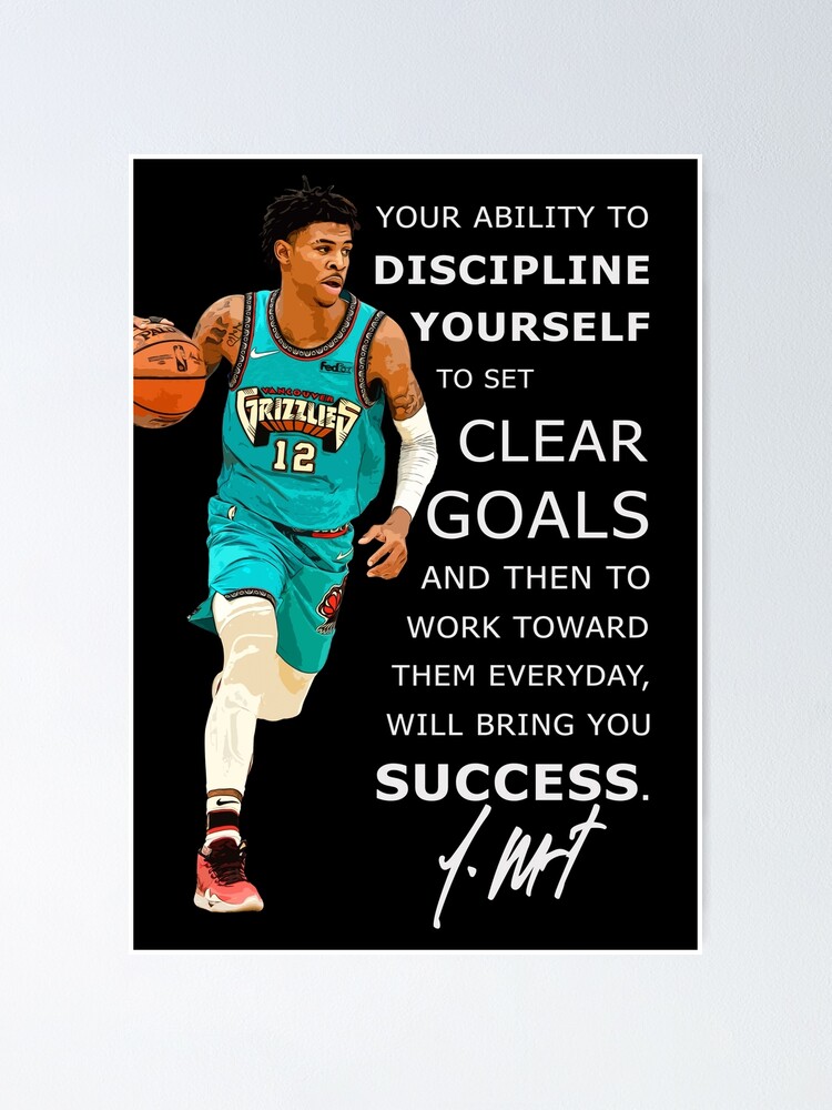 Ja Morant Basketball Motivierend Inspirierend Zitat Poster Von Jel1611 Redbubble