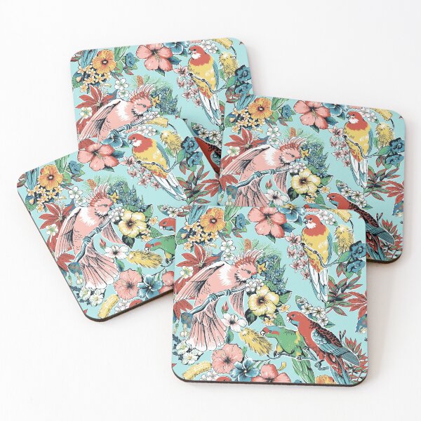 Item preview, Australian Parrots and Flora (Blue) designed and sold by Raqilu Designs.