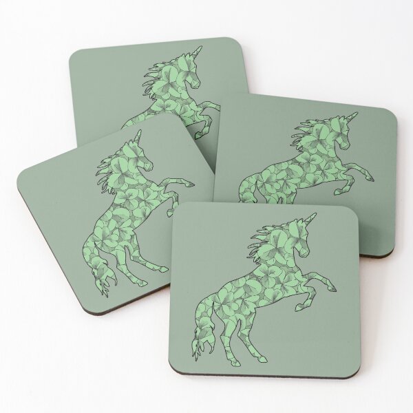 Item preview, Green Flower Unicorn Silhouette designed and sold by CiuriTee.