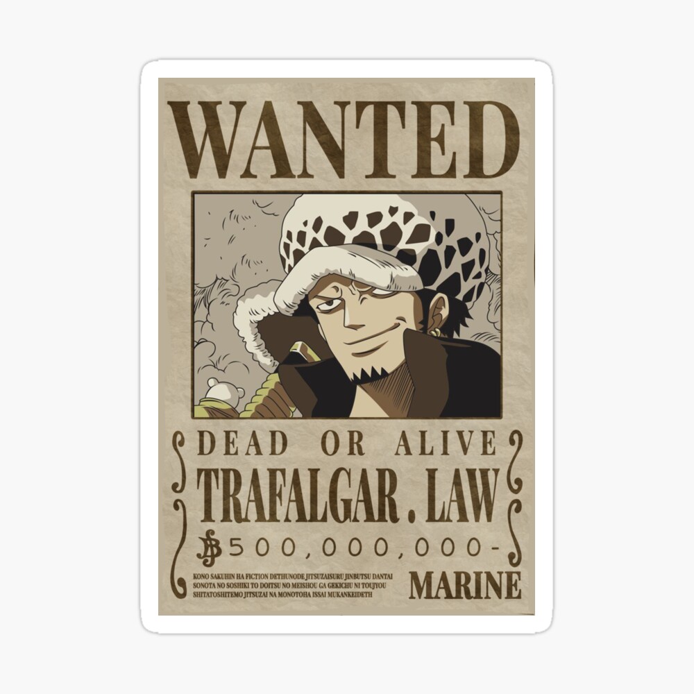 One Piece Trafalgar Law Wanted Poster Poster By Mrbeast0 Redbubble