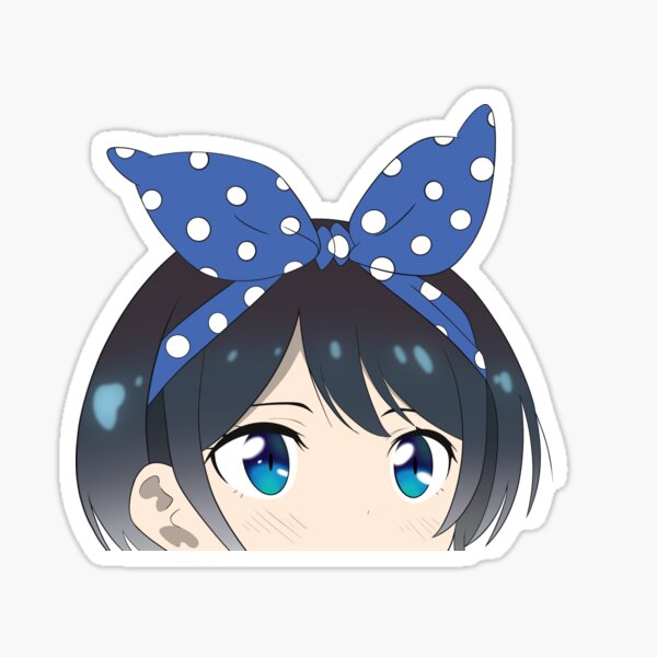 Aperçu de l'œuvre Ruka louer une petite amie Anime Peeker Sticker créée et vendue par NicoThePotato.