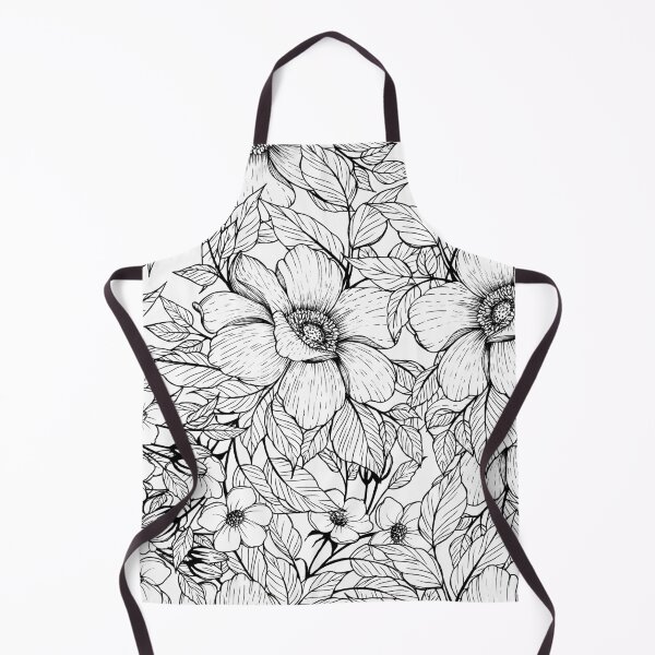 Item preview, Black and white lineart summer flowers designed and sold by forestmagic.