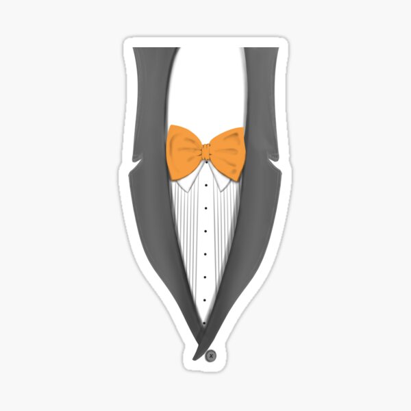 Tuxedo T-shirt with Blue Bow Tie on White