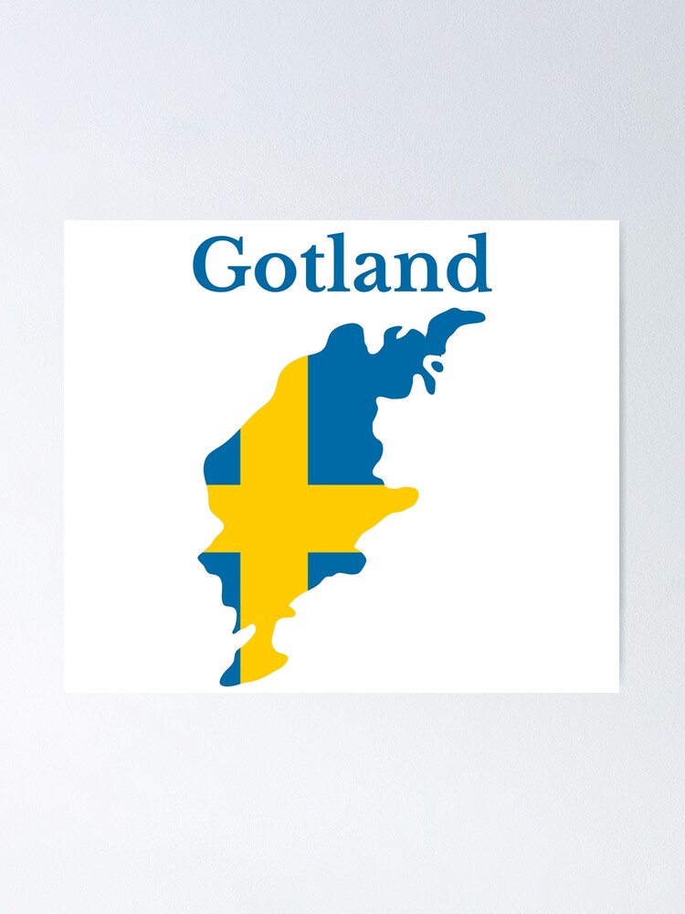 "Karte der Provinz Gotland, schwedische Provinz, Schweden." Poster von