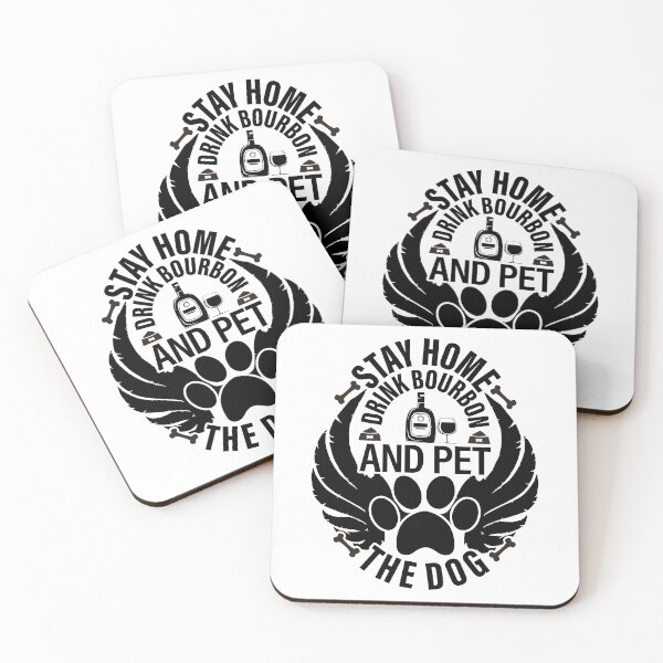 Item preview, Stay Home Drink Bourbon And Pet The Dog designed and sold by GravitiTees.