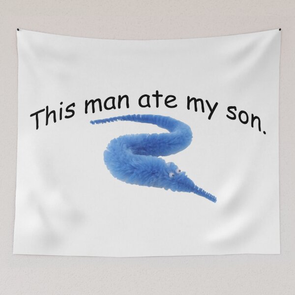 Item preview, This Man Ate my son worm on a string designed and sold by Freshfroot.