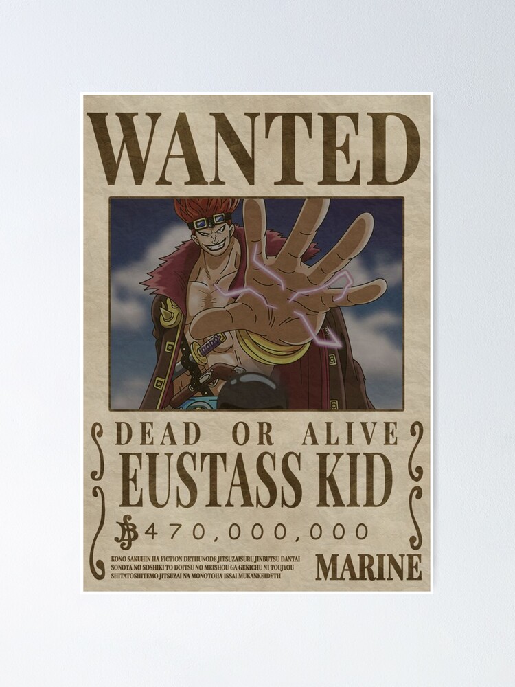 One Piece Eustass Kid Wanted Poster Poster By Mrbeast0 Redbubble