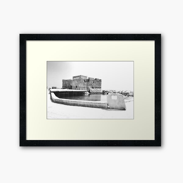 Paphos Castle B&W Framed Art Print