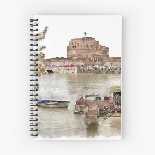 Item preview, Rome: Tiber River barge and Saint Angel castle designed and sold by Giuseppe Cocco.