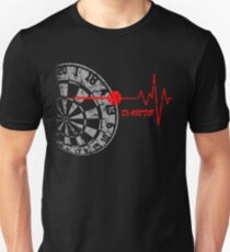 DARTS, Dart Board, heartbeat Unisex T-Shirt