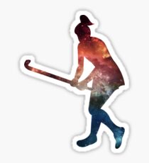 Galactic Field Hockey Girl Sticker