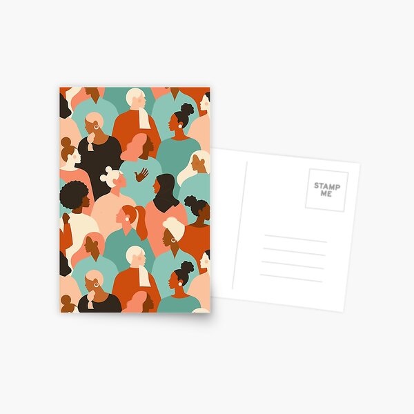 Female diverse faces of different ethnicity seamless pattern. Women empowerment movement pattern. International women's day graphic. Postcard