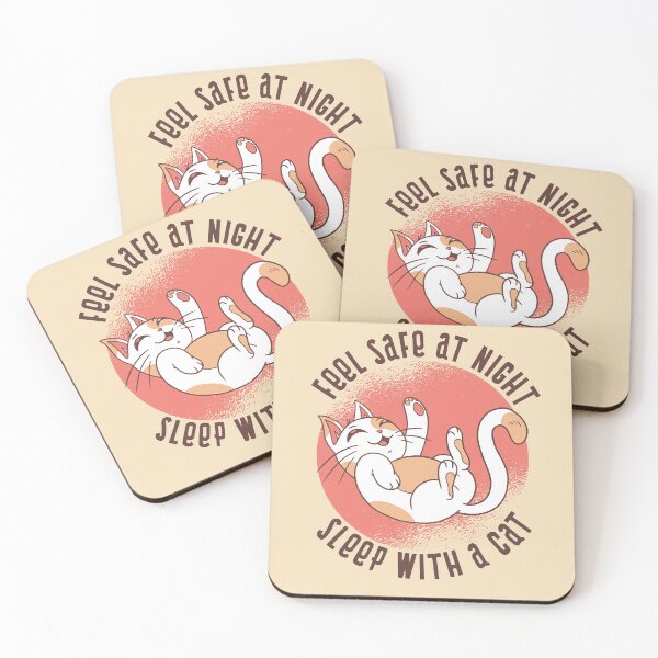 Item preview, FEEL SAFE AT NIGHT SLEEP WITH A CAT designed and sold by Delicious Design ⭐⭐⭐⭐⭐.