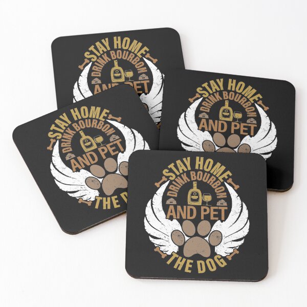 Item preview, Stay Home Drink Bourbon And Pet The Dog Chillin designed and sold by GravitiTees.