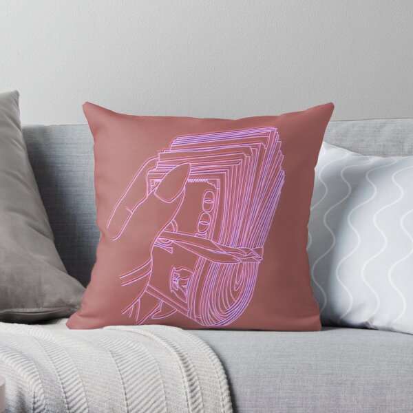 Neon money sign Throw Pillow