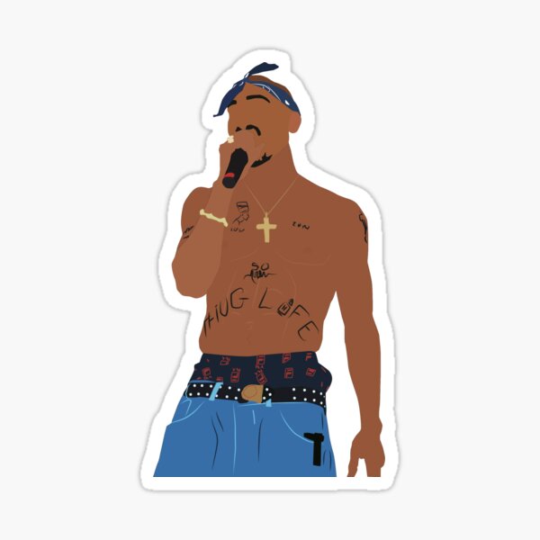 Tupac Rapero Thug Life Pegatina