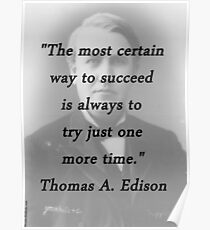 Way to Succeed - Thomas Edison Poster