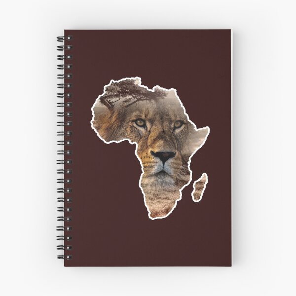 Item preview, Lion & savanna on silhouette of Africa | Africa map designed and sold by shirt-planet.