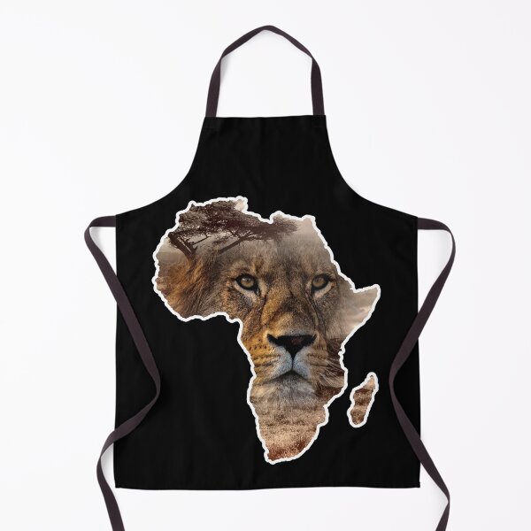 Item preview, Lion & savanna on silhouette of Africa | Africa map designed and sold by shirt-planet.