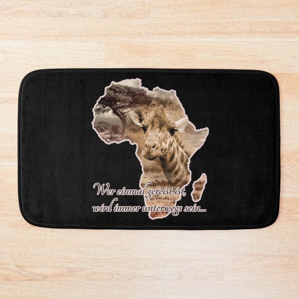 Item preview, Giraffe & savanna on silhouette of Africa | Africa map designed and sold by shirt-planet.