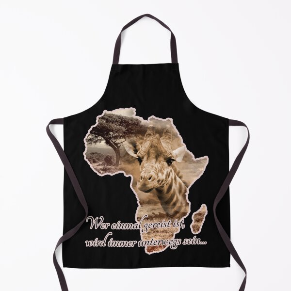 Item preview, Giraffe & savanna on silhouette of Africa | Africa map designed and sold by shirt-planet.