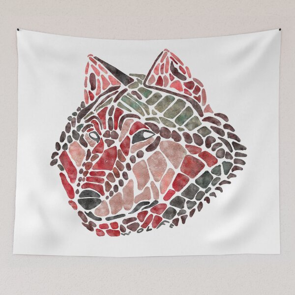 Item preview, Red Wolf Painted Mosaic Illustration designed and sold by Brooke Gazarek.