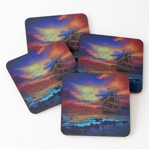 Item preview, Pirate Ghost Ship at sunset design. designed and sold by LaBellCreative.