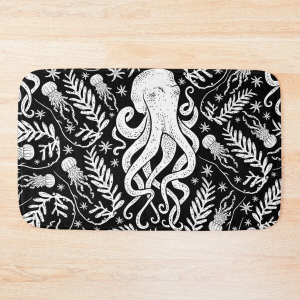 Item preview, Black and White Octopus and jellyfish pattern designed and sold by MihneaL.