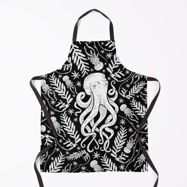 Item preview, Black and White Octopus and jellyfish pattern designed and sold by MihneaL.