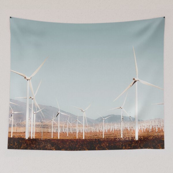 Item preview, Wind turbine with mountain background in the desert at Kern County California USA designed and sold by Mrvell.