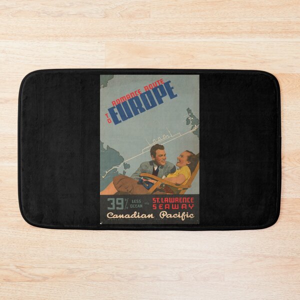 Item preview, retro classic Romance Route to Europe poster designed and sold by CorasPosters.