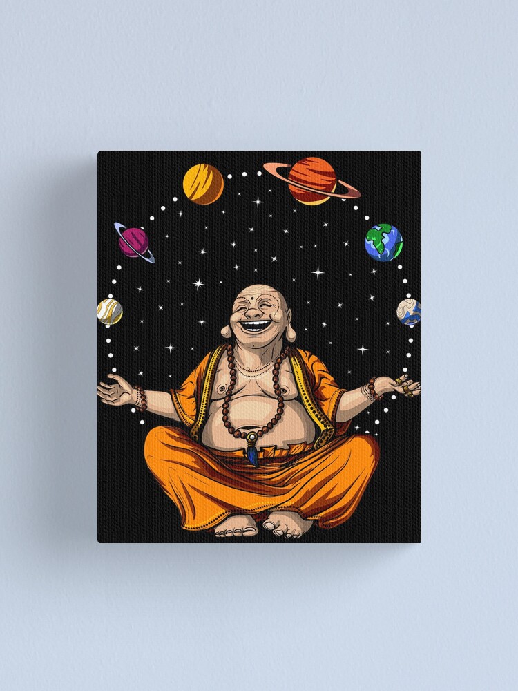 Buddha Juggling Space Planets Canvas Print for Sale by Nikolay