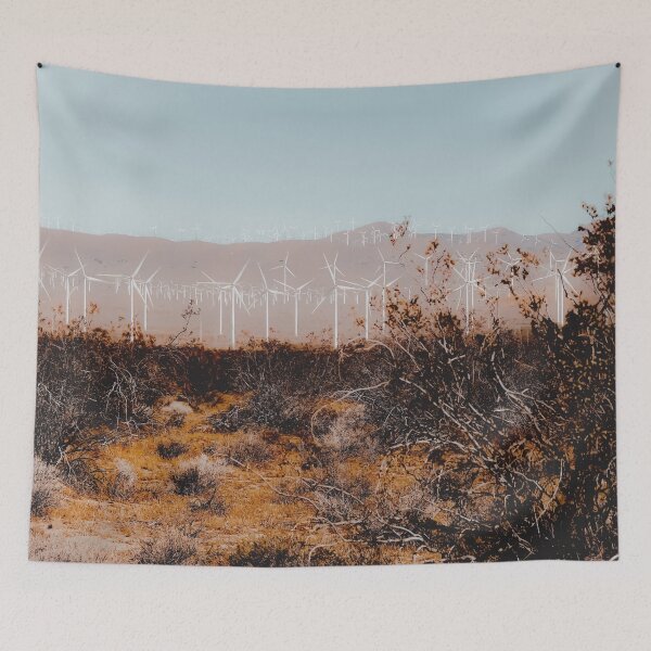 Item preview, Desert and wind turbine with mountain background at Kern County California USA designed and sold by Mrvell.