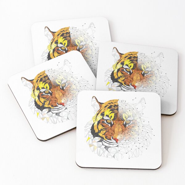 Item preview, Tiger face Geometric patern and Star line designed and sold by ss1a.