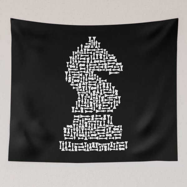 Item preview, White Chess Knight Piece Mosaic designed and sold by GrandeDuc.