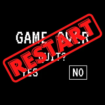 Artwork thumbnail, Game Over never Quit, RESTART by ClearThoughts