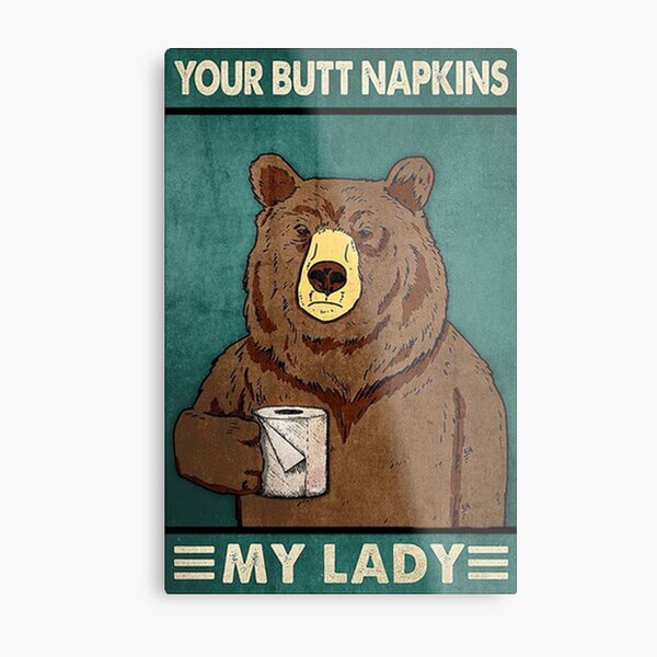 bear napkins Metal Print