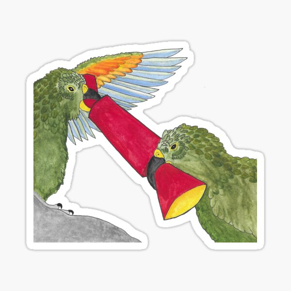 Two Keas Fighting (BANG!!!) Sticker