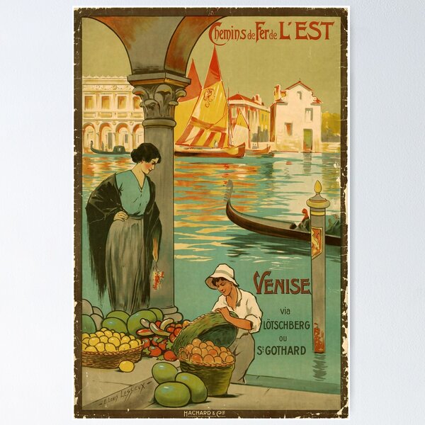 Item preview, retro classic EST Venise poster designed and sold by CorasPosters.