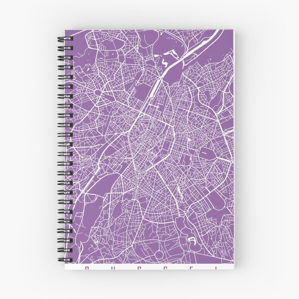 Item preview, Brussels map lilac designed and sold by mapsart.